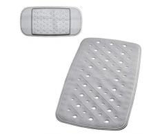 RIDDER Kit de Tapis de Baignoire avec Rembourrage en Caoutchouc synthétique (TPE = élastomère thermoplastique), Gris, env. 36 x 71 cm.