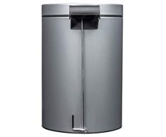 Poubelle à Pédale, 14 L, Gris Métal