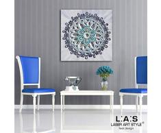 L:A:S Laser Art Style Tableau Abstrait Moderne pour Salon SI-099M 60x60 cm Decoro Bluette