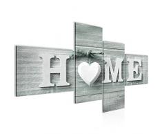 Tableau decoration murale Coeur de la maison 150 x 60 cm - XXL Impression sur Toile Salon Appartment 4 Parties - prêt à accrocher - 504445c