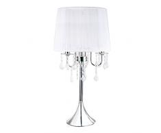 Light Prestige Mona Lampe de bureau, texture, E14, 40Â W, Argent, 36Â x 36Â x 68.09Â cm