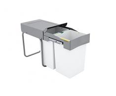 Sige Amovible Poubelle pour tri sÃ©lectif, Gris, 28Â litres