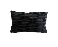 Coussin Rectangulaire en Velours, 30cm x 50cm x 10cm, Noir