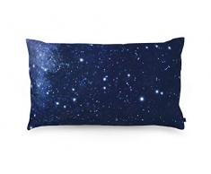 FOONKA NORDHIMMEL Oreiller Garni de Coques de Blaireau en Coton, Ciel de Nuit Bleu Marine 50 x 30 cm