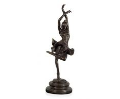 World Art Danseuse de Flamenco Sculpture En Bronze, Multicolore, 46x15x12 Cm
