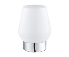 EGLO 95761 Lampe de table, Verre, Acier, E14, 60 W, Chrome, Blanc