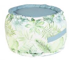 Deco&Co DÃ©coration intÃ©rieure naturelle - Pouf VEGETAL Blanc, 40cm x 30cm