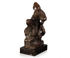 Arte Dal Mondo SM385N Inquiétude Sculpture Moderne en Bronze patiné avec Base en marbre, 37x24x19 cm