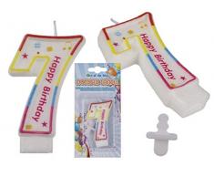 ootb 181124 Bougie numerotée, Anniversaire, Multicolor, 7x1 cm