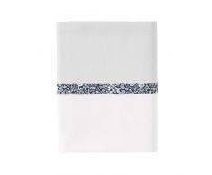 ESSIX Toi&Moi Millefeuilles Drap de lit, Percale de Coton, Gris Perle/Blanc, 240 x 300 cm