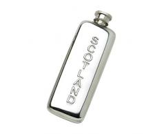 Edwin Flasque & Co Coffre Design Uni avec 3D Ãcosse Inscription et Doux en Forme dangle Esprit Bouteille, en Ã©tain, 3Â oz