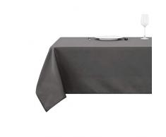 Deconovo Nappe Rectangulaire Grise Tissu de Table Anniversaire Picnic Chambre Jardin 1 Pcs, Gris, 130x220cm