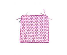 HomeMaison Galette de Chaise Outdoor Rosace, Polyester, Fuchsia, 40x40 cm