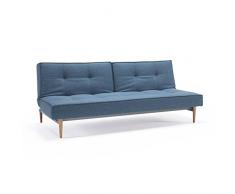 INNOVATION LIVING Canape SPLITBACK Styletto Mixed Dance_Light Blue convertible lit 115*200 cm piétement chêne