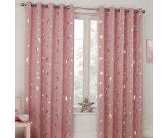 Dreamscene Rideaux occultants Thermiques avec Motif Galaxie, Rose Blush Moon Stars, 66 x 72