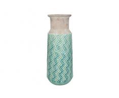 Leewadee Vase en cÃ©ramique Bleu 15 x 15 x 37,5 cm