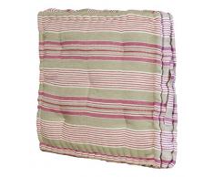 Jute & co Elba Coussin Type Matelas avec poignée, 43 x 43 x 8 cm, Coton, Multicolore