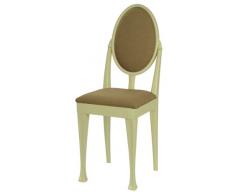 High Street Design Lot de 4 chaises de salle à manger Crème avec pieds Nuovo et café Tissu Coussins