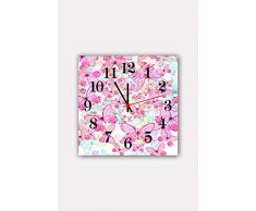 Bonamaison Horloge Murale en MDF, Multicolore, 30 x 30 cm