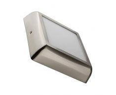 MAXILAMP Max180809 Plafonnier LED Carré Design 12W Silver, Verre, Transparent