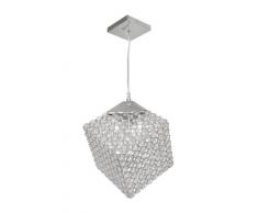 Oaks Lighting Blitz Suspension cube 4Â ampoules avec pierres en cristal ChromÃ© poli