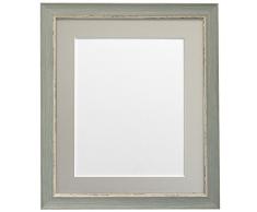 FRAMES BY POST Porte Photo Nordique 12 x 10-Pouces Vieilli avec embase Gris Clair for 9 x 7-Pouces Bleu