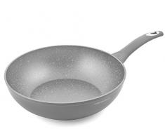 H & H Alessandro Borghese Wok 28Â cm gris