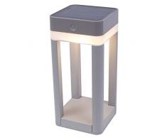 lutec LED Lampadaire Table Cube, acier, argent, 11Â x 22Â x 9Â cm
