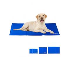 Relaxdays 10026314_836 Tapis Chien, Auto-rafraichissant, pour Animaux, Couverture Froide, différentes Tailles, Bleu, Polyester, Gel, 1 élément