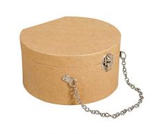 Rayher 67282521 Coffre rond en papier mÃ¢chÃ©, FSC Rec. 100 %