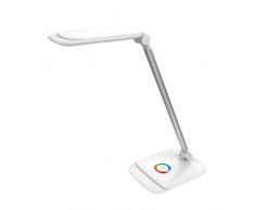 Platinet PDLQ60 Lampe DE Bureau 12W + VEILLEUSE + Chargeur USB, Plastique, 12 W, Blanche, 13 x 37,5 cm