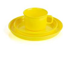 Kimmel 21-000-2002-5 Ensemble de Tasse, Soucoupe et Assiette Plastique Jaune