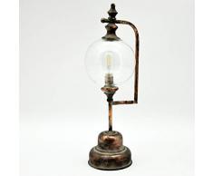 M S L Lanterne de jardin en métal à piles Gris 58 cm