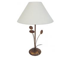 Tosel 62318 Lampe de Table Orbis Verre 100 W E27 Marron/Blanc