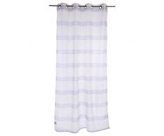 HomeMaison Voilage Ã Petites Rayures, Polyester, Bleu, 240x140 cm