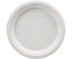 AmazonBasics Assiettes jetables écologiques Compostables et biodégradables 23 cm Lot de 250