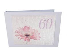 White Cotton Cards Age 152,4Â cm Gerbera Rose Design Tiny Valeur Album Photo, Blanc
