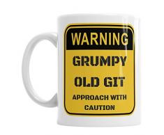 Avertissement Grumpy Old Git Approche avec Prudence Novelty Mug à café Bureau Tasse à thé