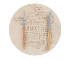 ANDRE VERDIER LAGUIOLE DEBUTANT Plateau fromage 2 pièces - Manche olivier - Fabriqué en France