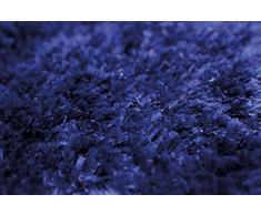 Dandy 120 x 67 cm Polypropylène Notos Tapis à poils longs Lavable en Machine Bleu foncé