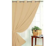 HomeMaison Rideau Occultant Non Feu M1, Polyester, Beige, 180x140 cm