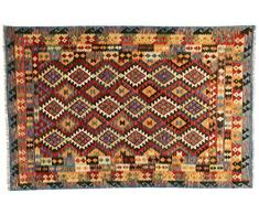 Eden Carpets Kilim végétale Tapis noué à la Main, Laine, Multicolore, 298 x 198 cm