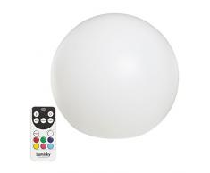 Boule lumineuse sans fil flottante LED multicolore dimmable BOBBY ∅40cm avec télécommande et socle à induction