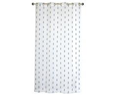 HomeMaison Voilage en Organza Grain de Café, Polyester, Indigo, 240x140 cm