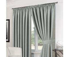 Dreamscene Panier de luxe tissage Doublure thermique occultant Ruban Top Rideaux avec embrassesÂ âÂ Bleu canard, 90Â x 90Â x 229Â cm