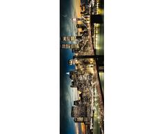 GB Eye Poster Midi en Bois Motif New York Manhattan Nuit et Moon 65 x 3,5 x 3,5 cm