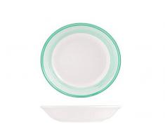 H&H Capri Assiette Creuse faience, 21 cm, Vert, 1 piÃ¨ce