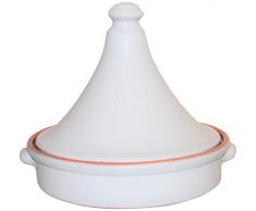 Amazing Cookware Tajine en Terre Cuite avec intérieur Naturel Blanc Mat 20 x 20 x 19 cm