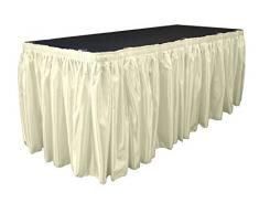 La Mariée Jupe de Table en Lin avec 10 l-Clips, Satin, Ivoire, 21 cm x 29 , Lot de 11