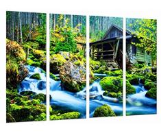 Tableau Moderne Photographique, Impression sur bois, Paysage Moulin à Rio et Bosque, 131 x 62 cm, ref. 26742